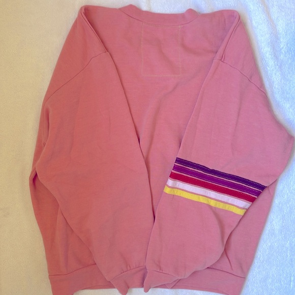 Aviator Nation 5 STRIPE SMILEY 2 RELAXED SWEATSHIRT - Picture 2 of 5